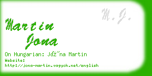 martin jona business card